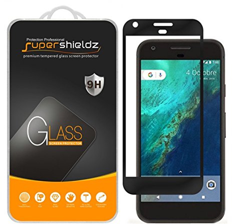 [2-Pack] Supershieldz for Google Pixel XL Tempered Glass Screen Protector, [Full Screen Coverage] Anti-Scratch, Bubble Free, Lifetime Replacement Warranty (Black)