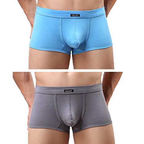 Corwish 2 Pack Men's Modal Underwear Classic Shorts Stretch Boxer Briefs Ultra Soft Trunks For Men