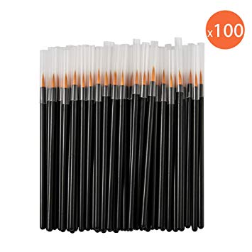 Docolor 100 Pack Disposable Eyeliner Brush Applicator Cosmetic Eye Wands Makeup Tool