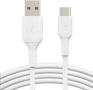 Belkin BoostCharge Cavo da USB-C a USB-A, Cavo USB C, Cavo USB Type-C per iPhone 15, Plus, Pro, Pro Max, Samsung Galaxy S24, S24 , S24 Ultra, Pixel, iPad Pro, Nintendo Switch e altri - 1 m, bianco