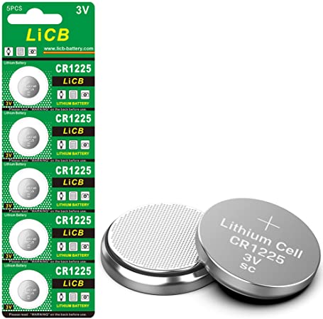 LiCB CR1225 Battery,Long-Lasting & High Capacity CR1225 Lithium Batteries,3 Volt Coin & Button Cell (5-Pack)