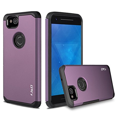 Google Pixel 2 Case, J&D [ArmorBox] [Dual Layer] Hybrid Shock Proof Protective Rugged Case for Google Pixel 2 - Purple