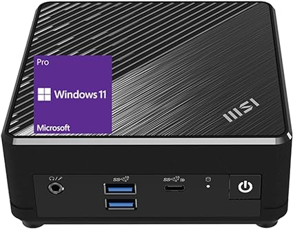 MSI Cubi N ADL Mini PC, Intel N100 Processor (Beats Intel i3-10100), 16GB RAM, 256GB SSD, Wi-Fi 5, Support 4K UHD Dual Display, HDMI, Gigabit Ethernet for Home/Office/Gaming, Windows 11 Pro, Black