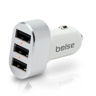Bolse USB Car Chargers (27W / 5.4Amps), Provides Maximum Power For 3 Devices At Once With SmartICTM Technology Charging Station for iPhone 5, 4S; Samsung Galaxy S5, S4, Galaxy Note 3, 2; iPad Air, 5, mini; MP3 Player