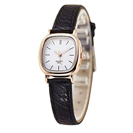Gets Women Small Wrist Watches Leather Strap Unique Simple Square Watch Analog Classic Watch