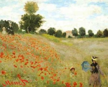 The Poppy Field, near Argenteuil by Claude Monet. Art Poster Print 20" x 16".