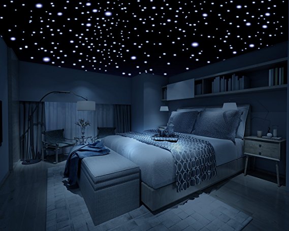 Realistic Glow in the Dark Stars - 600 Stars! - 3D Domed Dots, Long Lasting, Self-Adhesive Stars - Create an Unbelievable Starry Sky for your Child or a Romantic Night Sky