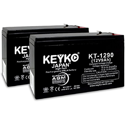APC RBC17 ES BE550G UPS 12V 9Ah / REAL 9.0 Amp AGM / SLA Sealed Lead Acid Rechargeable Battery Genuine KEYKO - F2 Terminal - 2 Pack