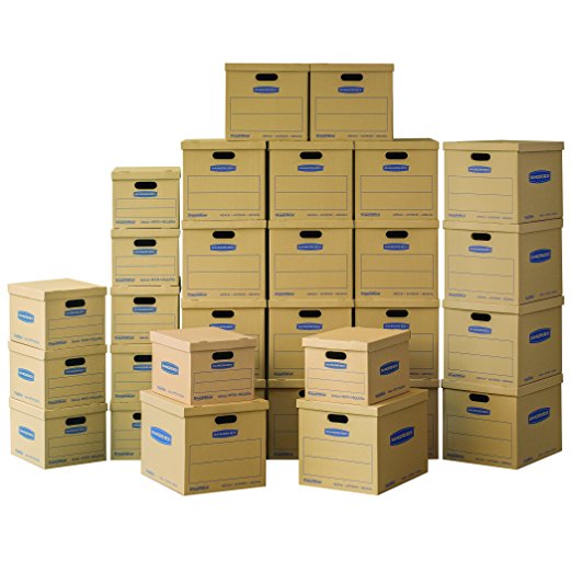 Bankers Box SmoothMove Classic Moving Boxes Value Kit, 10 Small/20 Medium Moving Boxes, 30-Pack, No Tape Required (7716601)
