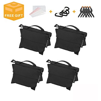 Photography Sand Bag Heavy Duty Saddle Style Weight Bag for Photo Video Studio Stand Without Sand (4 Pack)