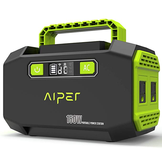 AIPER Portable Power Station 167Wh 45000mAh Solar Generator Lithium Battery Backup Power Supply with Dual 110V AC Outlet, 3 DC Ports, 2 USB Outputs for Home Emergency Camping CPAP Outdoors