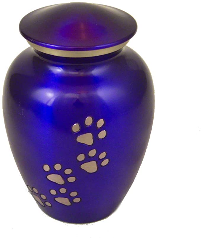 Best Friend Services Ottillie Paws Series Pet Urn for Dogs and Cat Ashes, Hand Carved Pet Cremation Urns