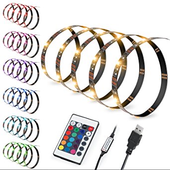 80” LED Strips Bias Lighting TV Backlight RGB Lights with Remote Control for HDTV, Flat Screen TV Accessories and Desktop PC, Multi Color