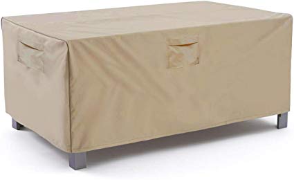 Vailge Veranda Rectangular/Oval Patio Table Cover, Heavy Duty and Waterproof Outdoor Lawn Patio Furniture Covers,Large Beige