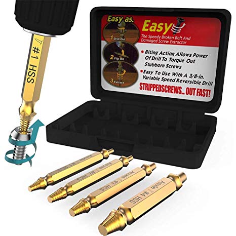 Damaged Screw Extractor Set by Aisxle,Easily Remove Stripped Gold Oxide Edition Stripped Screw Removers (Glod)