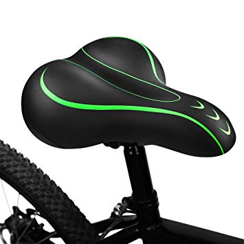 BLUEWIND Bike Seat, Most Comfortable Bicycle Seat Memory Foam Waterproof Bicycle Saddle - Dual Shock Absorbing with Mounting Wrench - Best Stock Bicycle Seat Replacement for Mountain Bikes, Road Bikes
