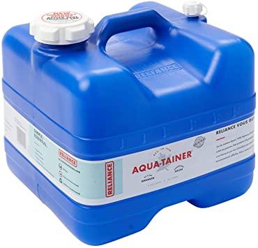 Reliance Products Aqua-Tainer 4 Gallon Rigid Water Container, Blue, 11.3' x 11.0 Inch x 10.8 Inch