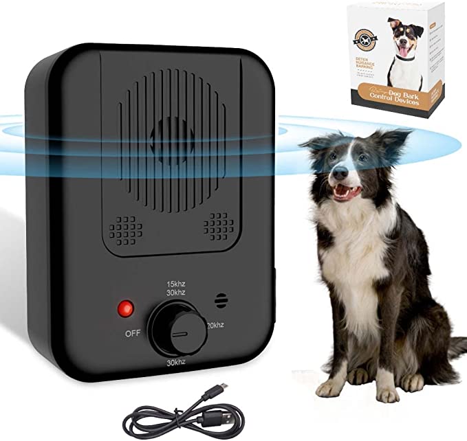 bubbacare Anti Barking Device, Auto Dog Barking Control Devices with 3 Adjustable Level, Sonic Dog Barking Deterrent Smart Detect Dog Barking up to 16-33 Ft Range Safe for Dogs Humans