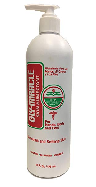 Gly-Miracle Natural Skin Humectant and Moisturizer Lotion 16 oz for Face, Hands, Body and Cracked Heels - Oil Free - Therapy for Dry Skin, Eczema & Psoriasis