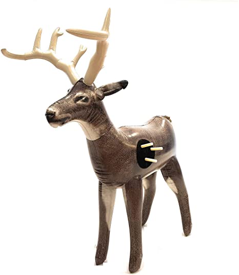 Nxt Generation Jumbo Deluxe 58" Life Sized Painted 3D Inflatable Deer Target - Archery Target Practice - Inflatable Buck -Suitable for Indoor and Outdoor Play- for Hook and Loop Tipped Foam Darts