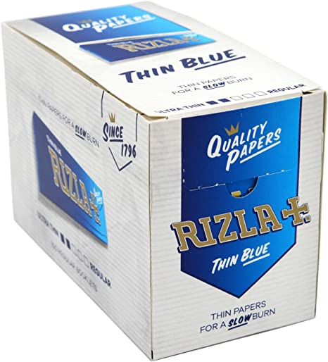 Rizla REGULAR BLUE - FULL BOX OF 100 BOOKLETS - NEW UK PACKAGING