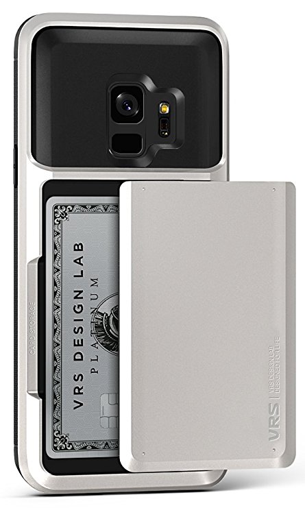 Galaxy S9 Case :: VRS :: Slim Wallet :: Semi-auto Sliding US PATENT :: Card Slot Holder Heavy Duty Drop Protective Cover for Samsung Galaxy S9 (Damda Glide - Cream White)