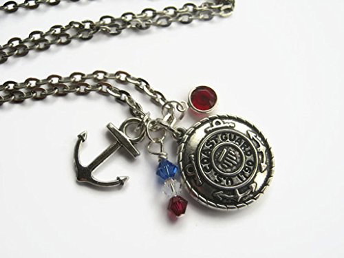 US Coast Guard Necklace, Coastie Military Necklace Jewelry, Sailor Personalized Necklace, USCG, Armed Forces, FREE USA SHIPPING