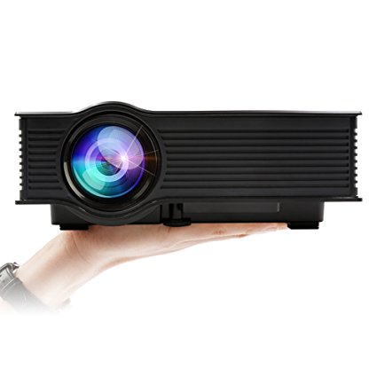 Pico Projector,ECCBOX Updated 130" Image Mini Projectors 800 Lumens Video Projector 1080P HD Portable Projector for Home Media Player Cinema Theater (black)