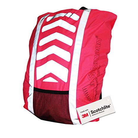 Salzmann 3M Reflective Rucksack Cover, Backpack Cover, Bag Rain Cover, High Visibility, Waterproof, Rainproof, ideal for Cycling and Running