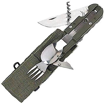 Fury European Forces Mess Utensils, Olive Drab with Tactical Case
