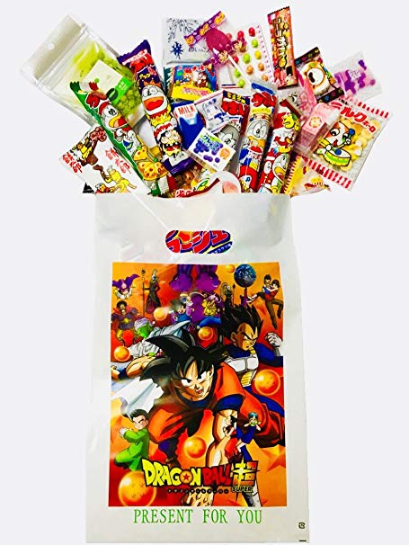 RAPID-Dragon Ball Japanese Candy Gift Box 30 pcs-''Dagashi'' snack with Japanese anime bag (Dragonball)