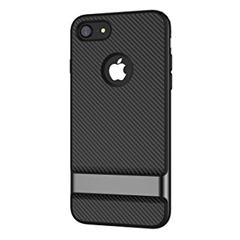 JETech iPhone 7 Case iPhone 8 Case 4.7 Inch Two-Layer Slim Protective Case Cover with Shock-Absorption and Carbon Fiber (Grey)