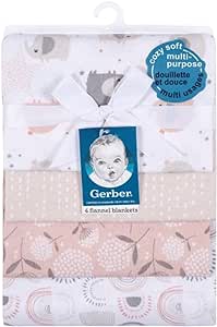 Gerber - 4pk Flannel Receiving Blanket - Girl