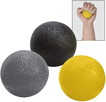 Everlast Hand Therapy Kit, Strengthen Fingers, Hands, Wrists and Forearms - 3 Balls (Soft, Medium, Firm)