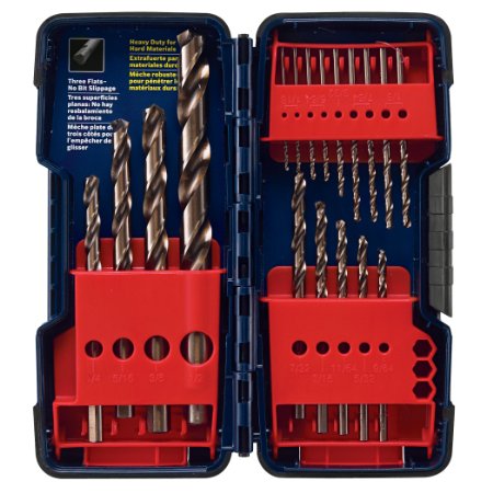 Bosch CO18 18-Piece Cobalt Twist Drill Bit Assortment in Plastic Case