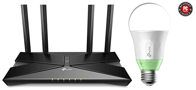 TP-Link AX3000 WiFi 6 Archer AX50 Router and Free Smart Bulb 10W Dimmable Soft White