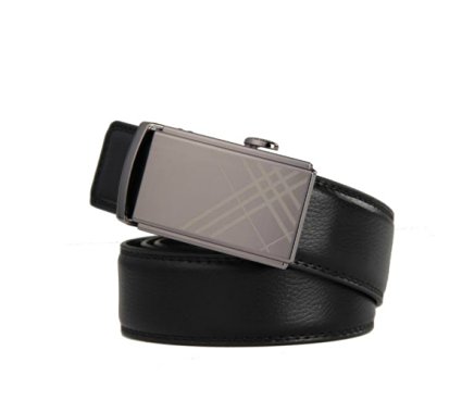 Men's 100% Genuine Fine Leather Ratchet Dress Belt with Adjustable Automatic Buckle 35MM
