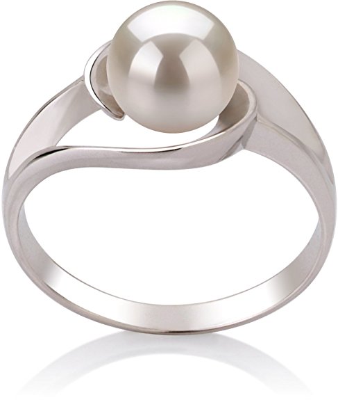 White 6-7mm AAA Quality Freshwater 925 Sterling Silver Cultured Pearl Ring