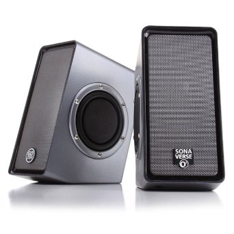 GOgroove SonaVERSE O2 Computer Speaker System with Passive Subwoofers and USB-Powered Stereo Design - Works with Acer  Apple  HP and more Desktop  Laptop and Multimedia Devices
