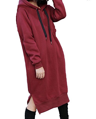 ZANZEA Women's Kaftan Crew Neck Batwing Long Sleeve Casual Loose Maxi Long Dress Sweatshirt