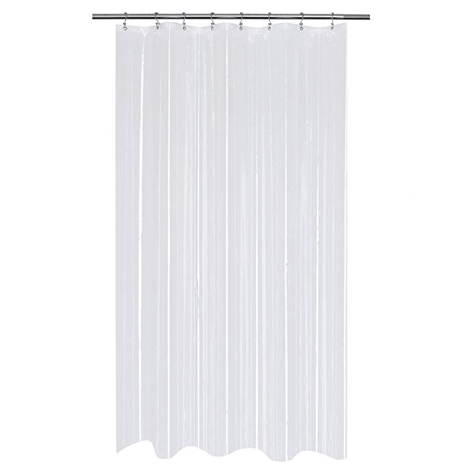 Mrs Awesome Stall Shower Curtain or Liner 48 x 72 inch - PEVA 8G, Clear - Water Proof, Non-Toxic and Odorless