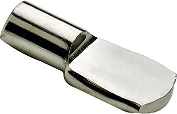 1/4" Spoon Style Cabinet Shelf Support Pegs - Polished Nickel - Box of 25