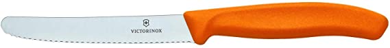 Victorinox 11 cm Serrated Edge Tomato/ Utility Knife Blister Pack, Pack of 2, Orange