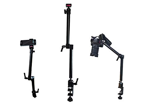 Arkscan MCM5 Tabletop Photography, Videography, Camera and Smartphone iPhone Table Clamp Mount with ¼-20 Camera Mounting Bolt for Nikon Sony Canon Olympus Panasonic Cameras