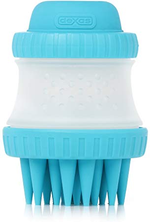 Dexas Popware for Pets ScrubBuster Silicone Dog Washing Brush with Built-in Shampoo Reservoir