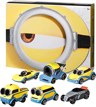 Hot Wheels Minions Bundle 6-Pack of Vehicles 1:64 Scale Themed to Minions: The Rise of Gru Movie, Character Cars, Gift for Ages 3 Years & Older [Amazon Exclusive]