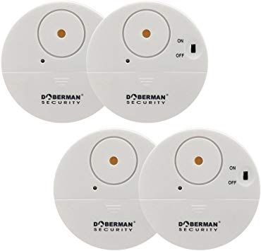 WOWSEA DOBERMAN SECURITY Ultra-Slim Window Alarm - Loud 100dB Alarm and Vibration Sensors - Modern & Ultra-Thin Design