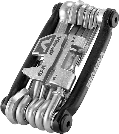 Vibrelli Bike Multi Tool V19 - with Glueless Puncture Repair Kit & Carry Case - Bicycle Multitool