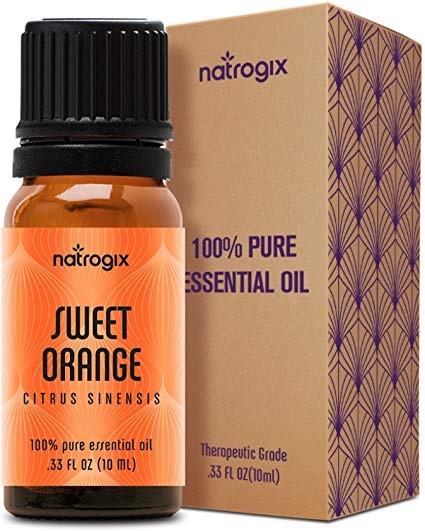 Sweet Orange Essential Oil by Natrogix - 100% Pure Therapeutic Grade Aromatherapy Sweet Orange Oil GC/MS Certified - 10ml w/ Free Recipe E-Book