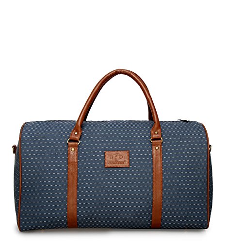 The Clownfish Tapestry Faux Leather 1200 Cms Vintage Light Blue Soft Travel Duffle bag